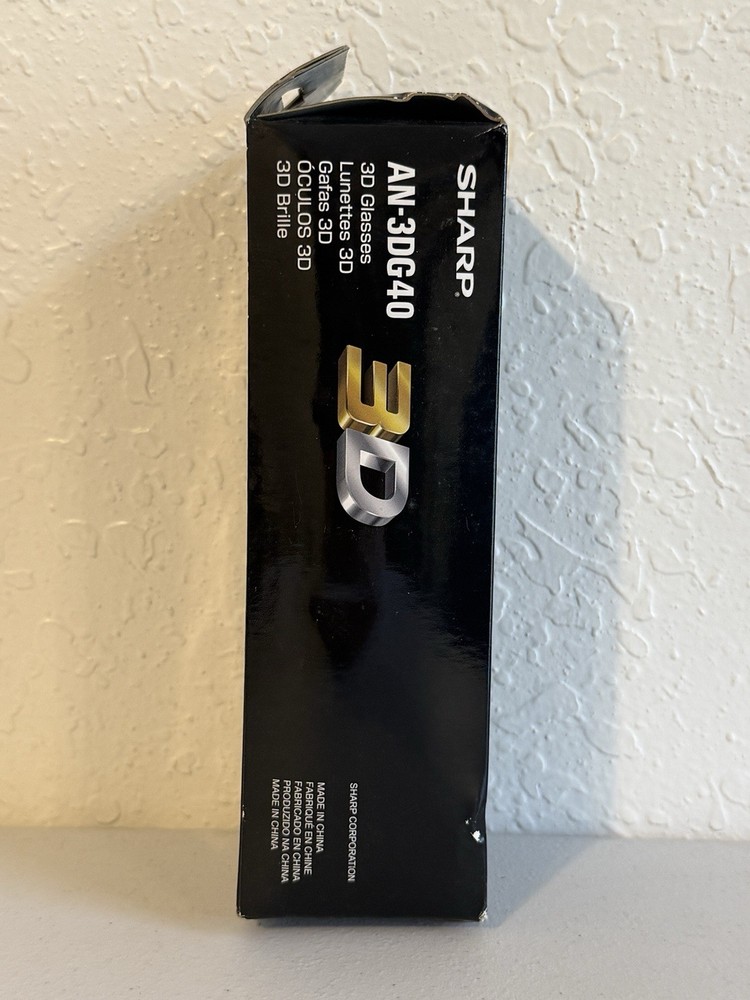 Sharp AN-3DG40 Active Shutter 3D Glasses Black NEW Unopened