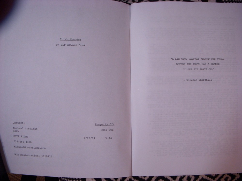 Scripts for Irish Thunder movie