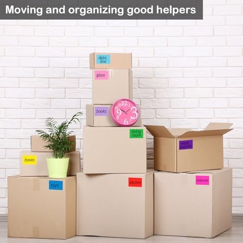 Pieces Colored Labels Stickers 3 x 2 Inch Rectangular Moving Labels Large 500