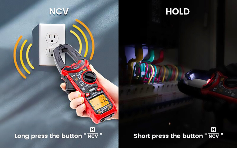 Digital Clamp Meter 6000 Counts NCV Detection Function 600A AC/DC Current 600V