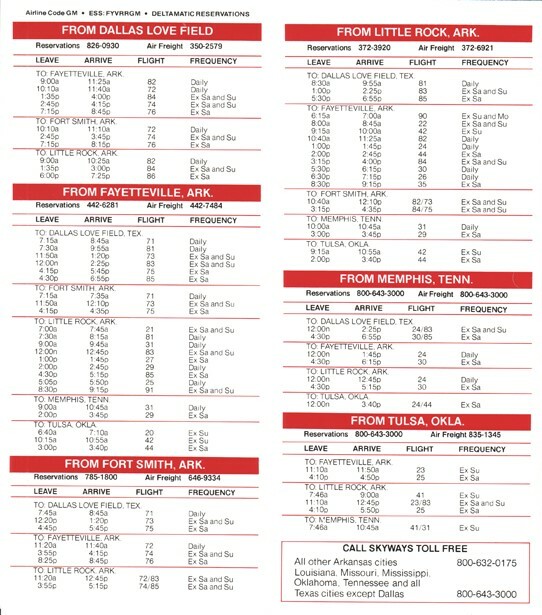 Skyways timetable 1978/SUM