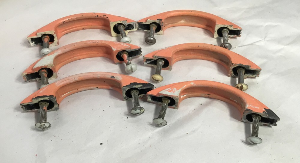 Vintage Drawer Pulls, Painted, Mid Century Modern. ~37 total