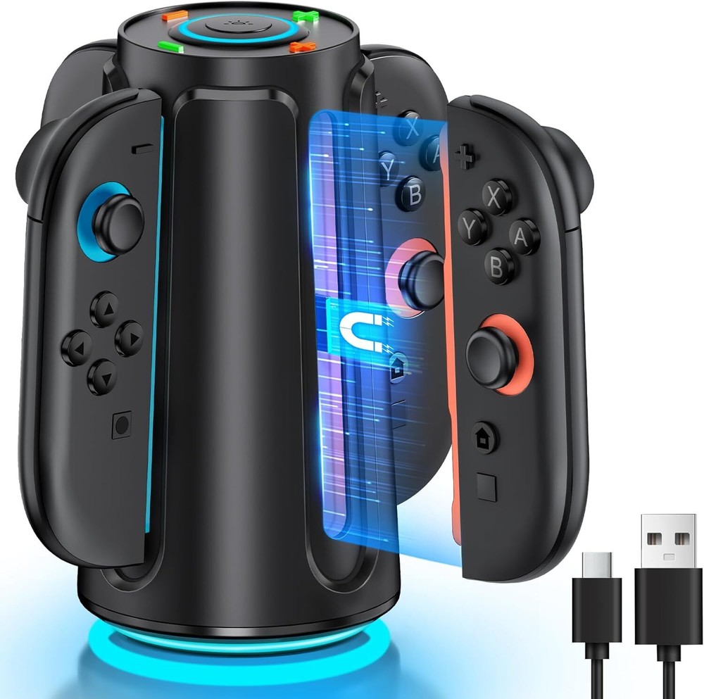Latest Switch 2 Controller Charger, Charging Dock Station for 4 Joy Con Charging