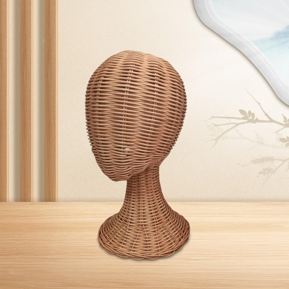 Mannequin Head Hat Display Stand Lightweight Multifunctional Rattan Stable Base
