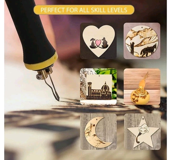 40W Professional Wood Burning Kit, Wire Nibs Solid Tips Temperature...