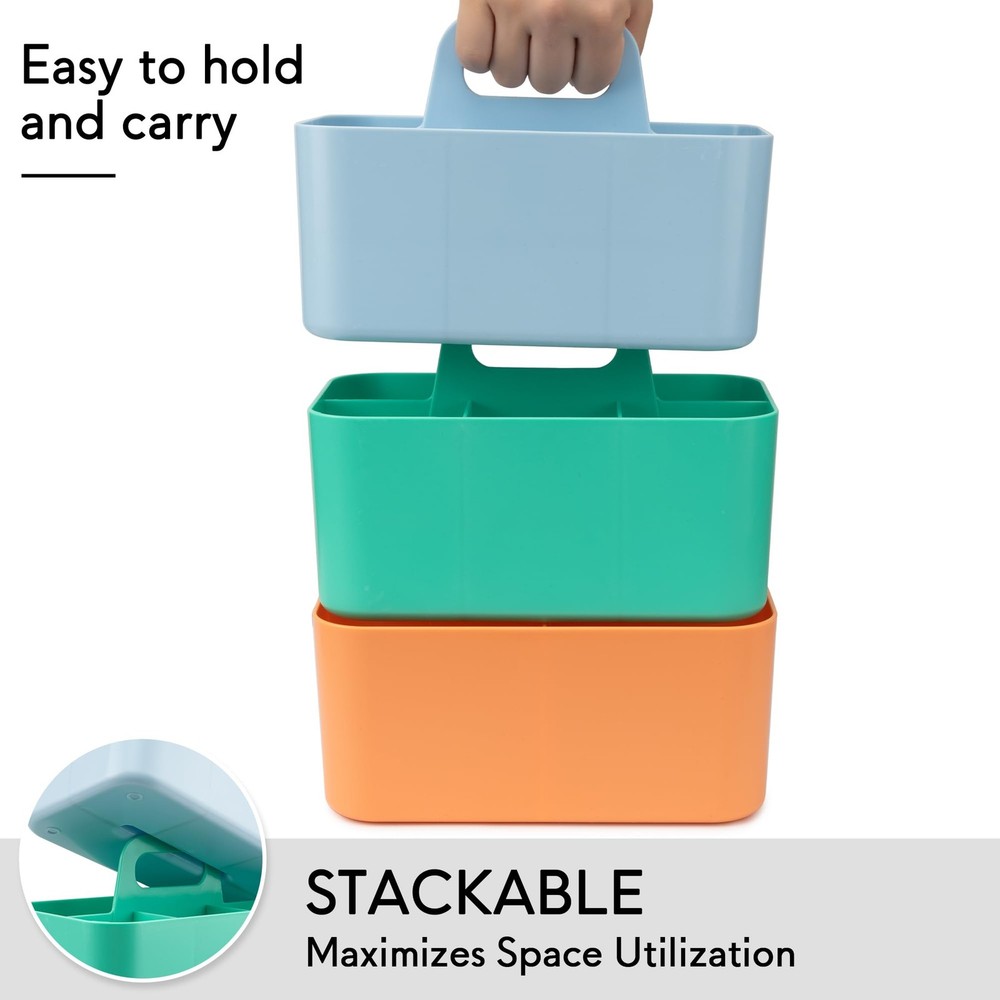 Tiawudi Multipurpose Caddy Organizer, Plastic Caddy with Handle, Stackable De...
