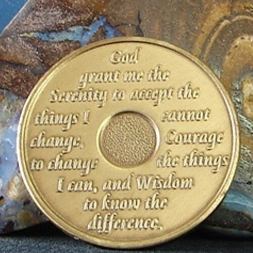 Alcoholics Anonymous AA 19 Year Bronze Medallion Coin Chip Token Sobriety Sober