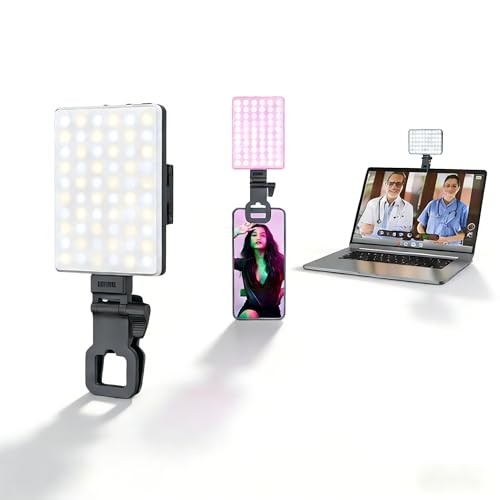 Selfie Light for iPhone-Camera Light for Content Creator-Portable Light Black
