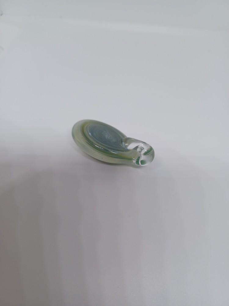 Hand Blown Glass Pendant Green Swirled