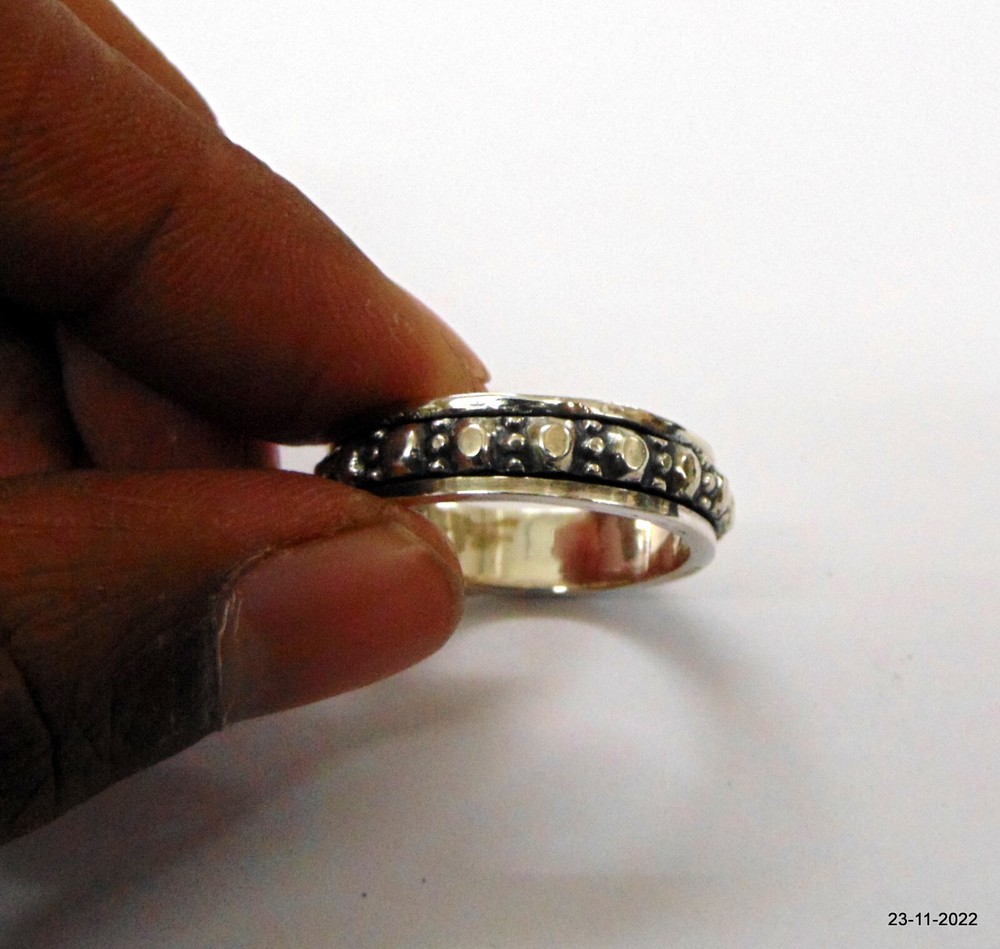92.5% silver mens ring spin handmade ring silver jewellery