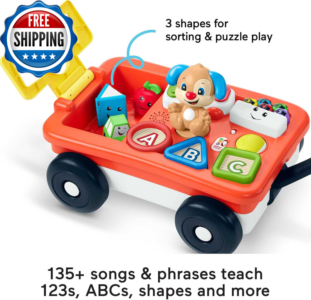 Baby & Toddler Toy Laugh & Learn Pull & Play Learning Wagon Musical Pull...