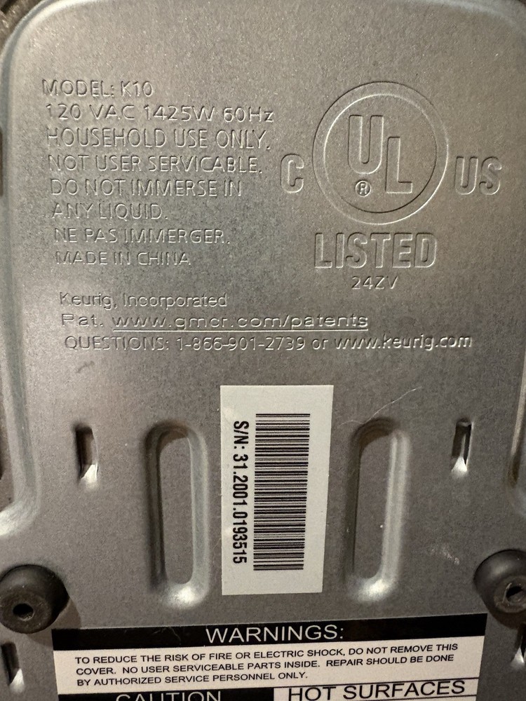 Keurig Coffee Maker Model K10 Arctic White Single Cup TESTED