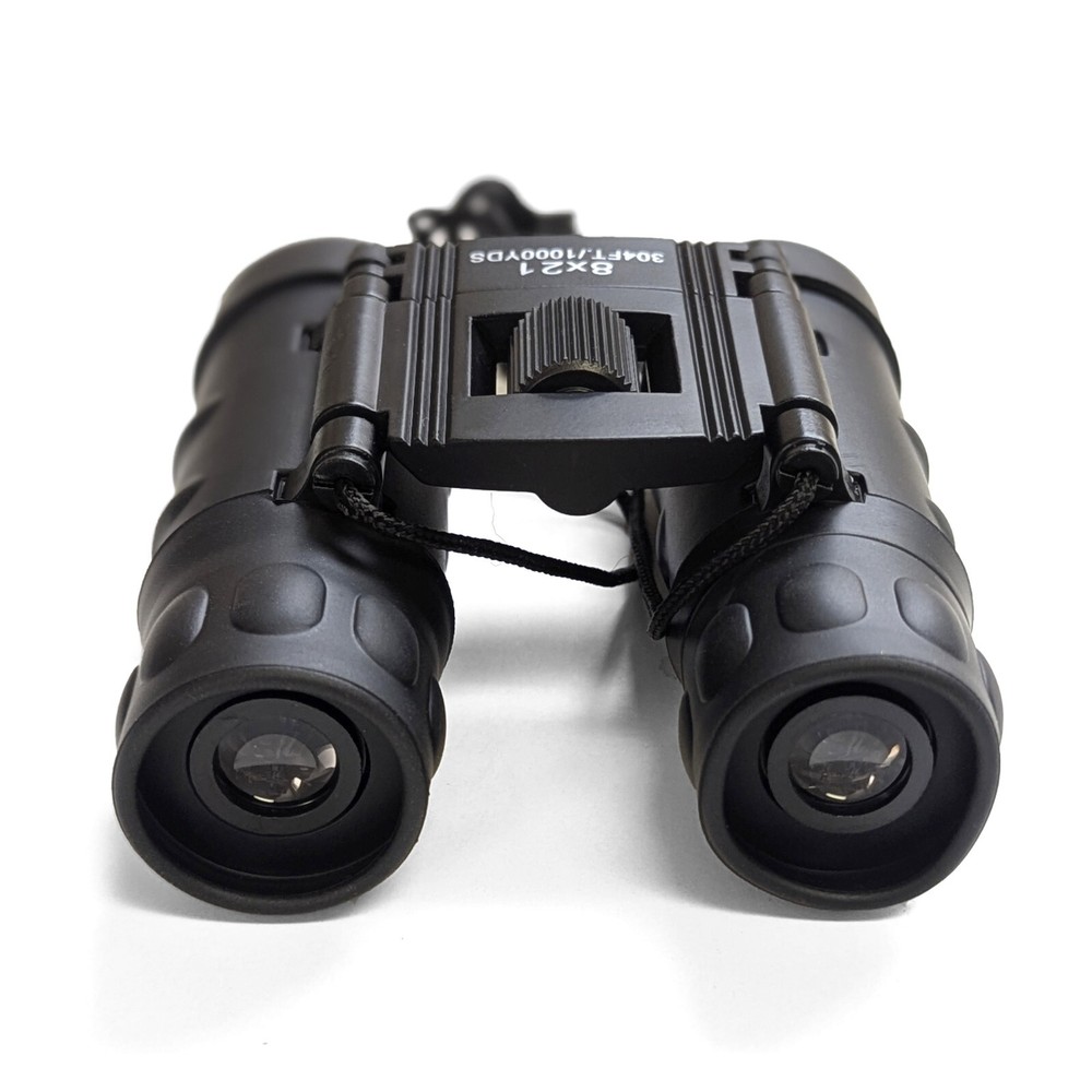 Compact 8x21 Black Binoculars – Foldable, Lightweight, All-Purpose Optics
