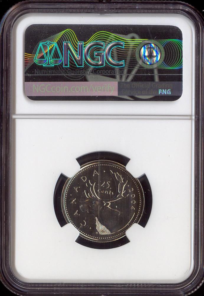 2004p Canada 25 Cents NGC MS68 Quality