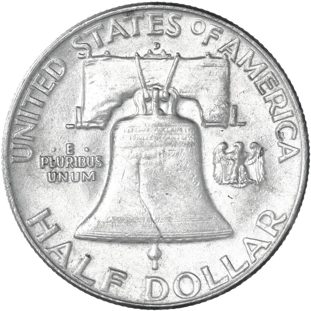 1960 D Franklin Half Dollar About Uncirculated 90% Silver