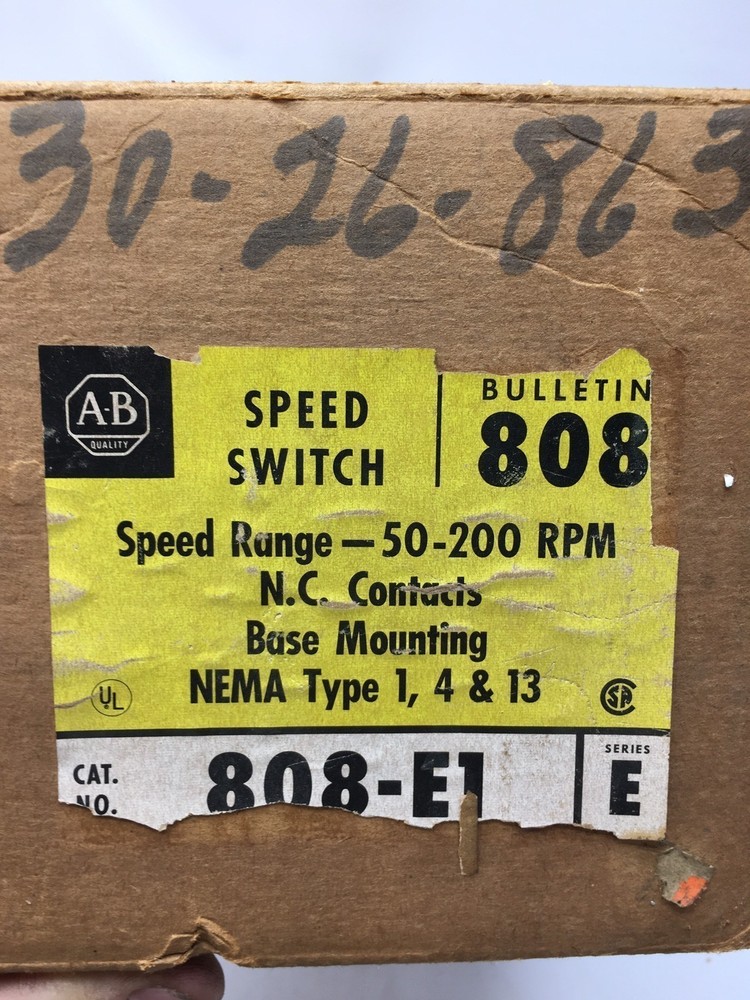 New in Original box Allen Bradley 808-E1 Zero Speed Switch