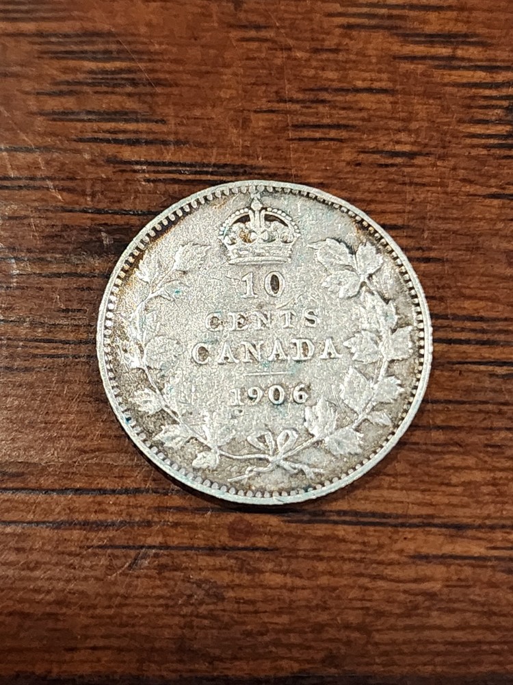 1906 Canada 10 Cents Silver Coin