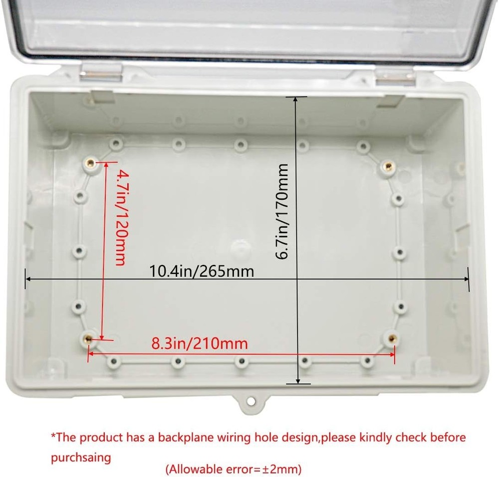 Junction Box ABS Plastic Dustproof Waterproof IP65 Electrical Boxes Hinged Shell