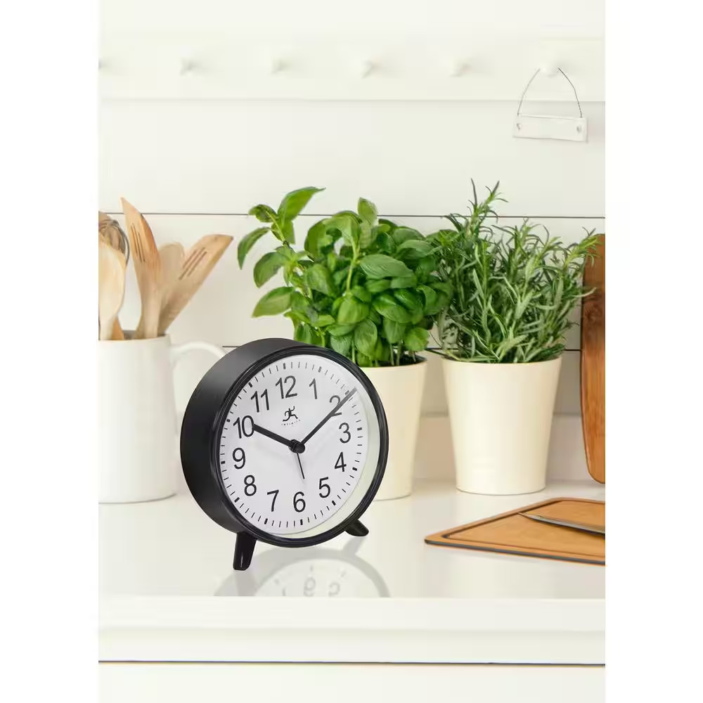 5.75 In. Tabletop Alarm Clock, Black