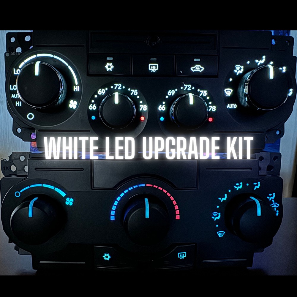 2005-2010 Jeep Grand Cherokee Commander HVAC Climate White LED Upgrade Kit