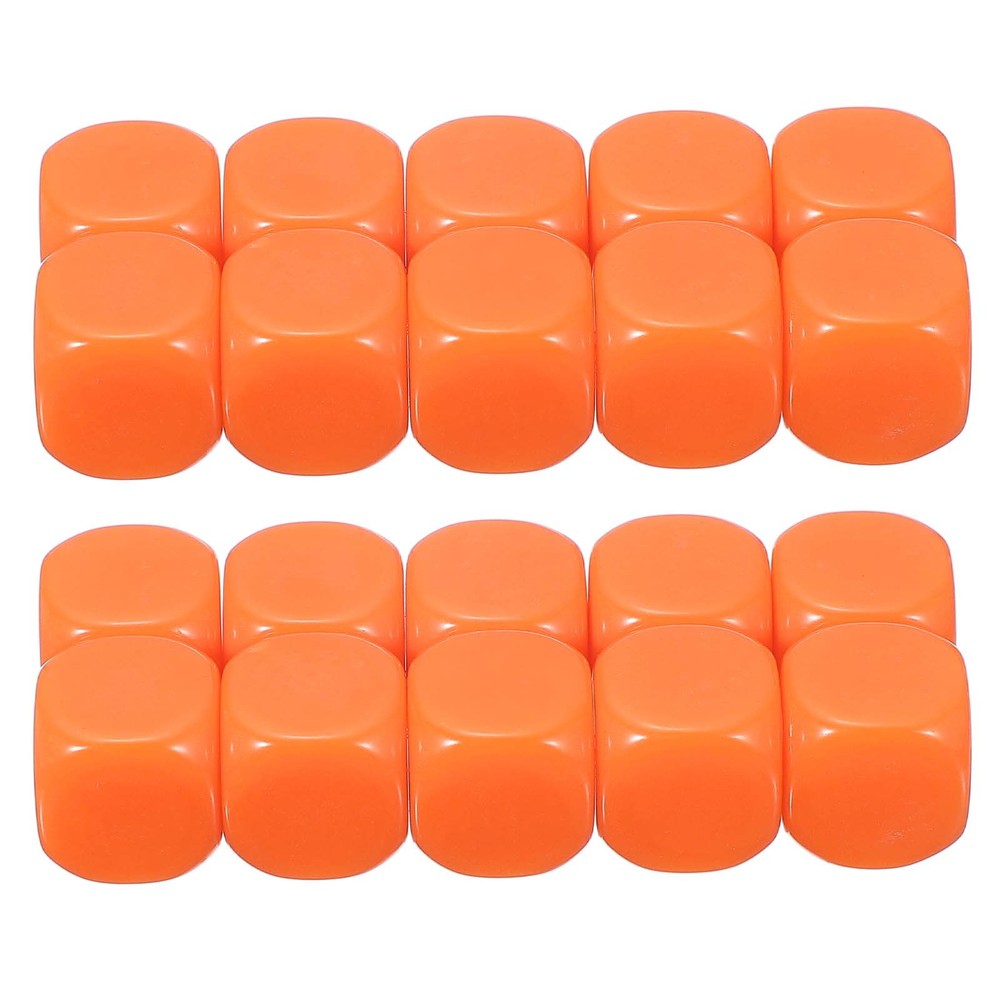 16 mm Dice Blank 100 Pcs Rounded Corner with Smoothed Surface Orange