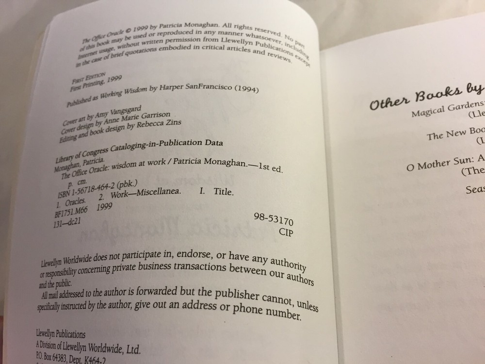 The Office Oracle : Wisdom at Work by Patricia Monaghan