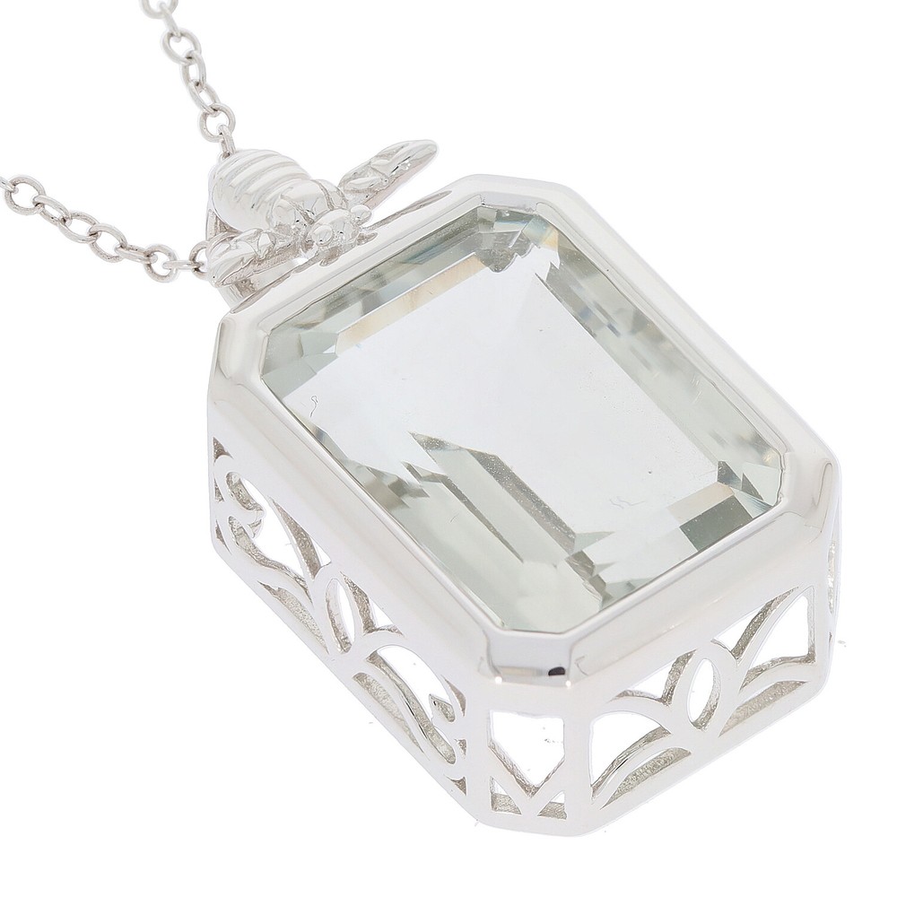 Sterling Silver Semi Mount Pendant Setting Emerald OCT 16X12mm