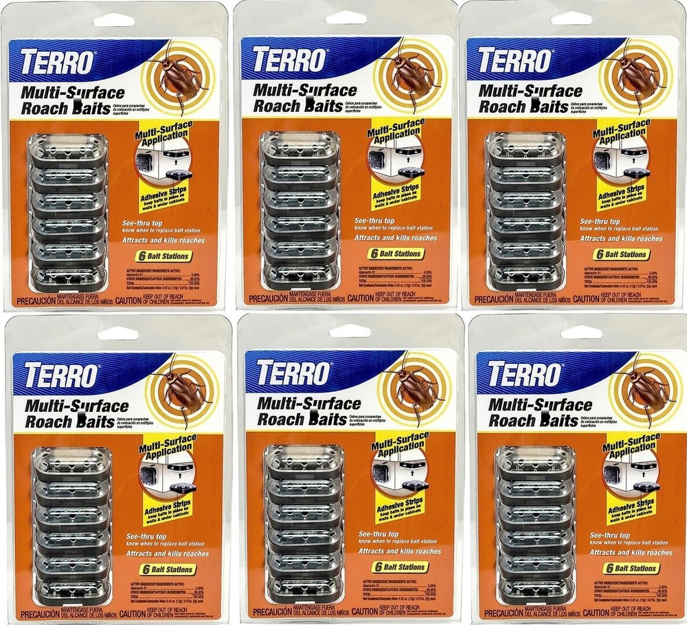 Terro T500 6 Count Multi Surface Roach Baits - Pack of 6