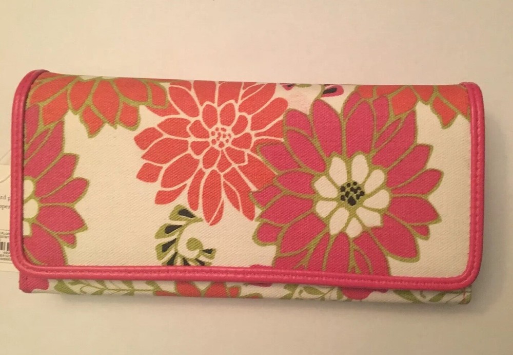Croft&Barrow Floral Print File Master Safe Keeper RFID Blocking Clutch Wallet