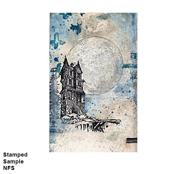 THE MOON Mounted Rubber Stamp, Halloween, Full Moon, Celestial, Moonlight, Space