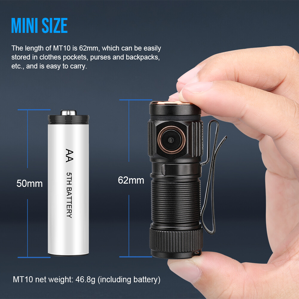 TrustFire EDC Flashlight Rechargeable,1000 Lumen Flashlight 5 Modes Torch（MT10）