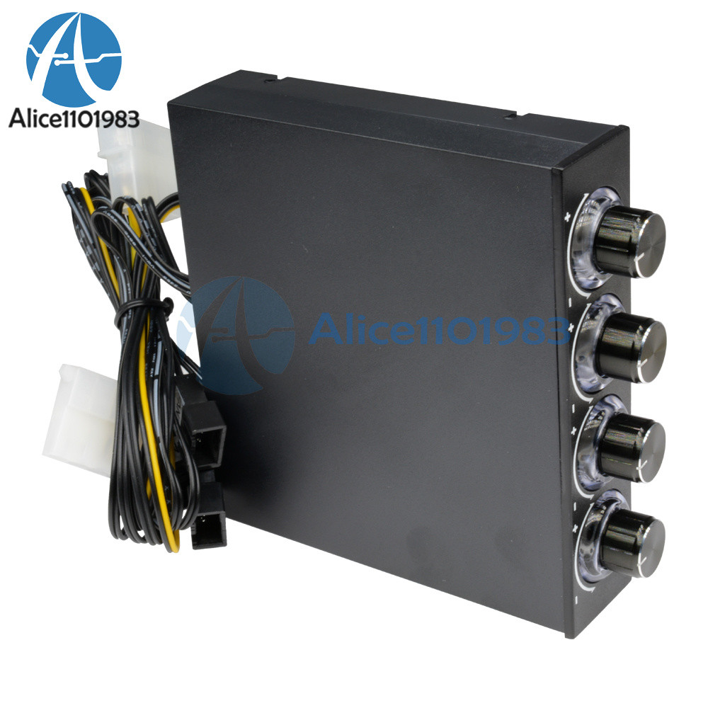 3.5" PC HDD CPU 4 Channel Fan Speed Controller Control Led Cooling Front Panel