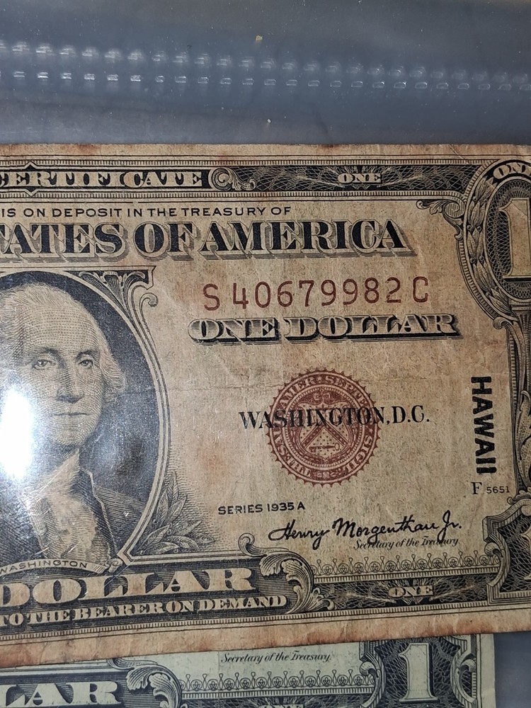 1935-A Series Hawaii Silver Certificate Dollar Overprint Invasion Note
