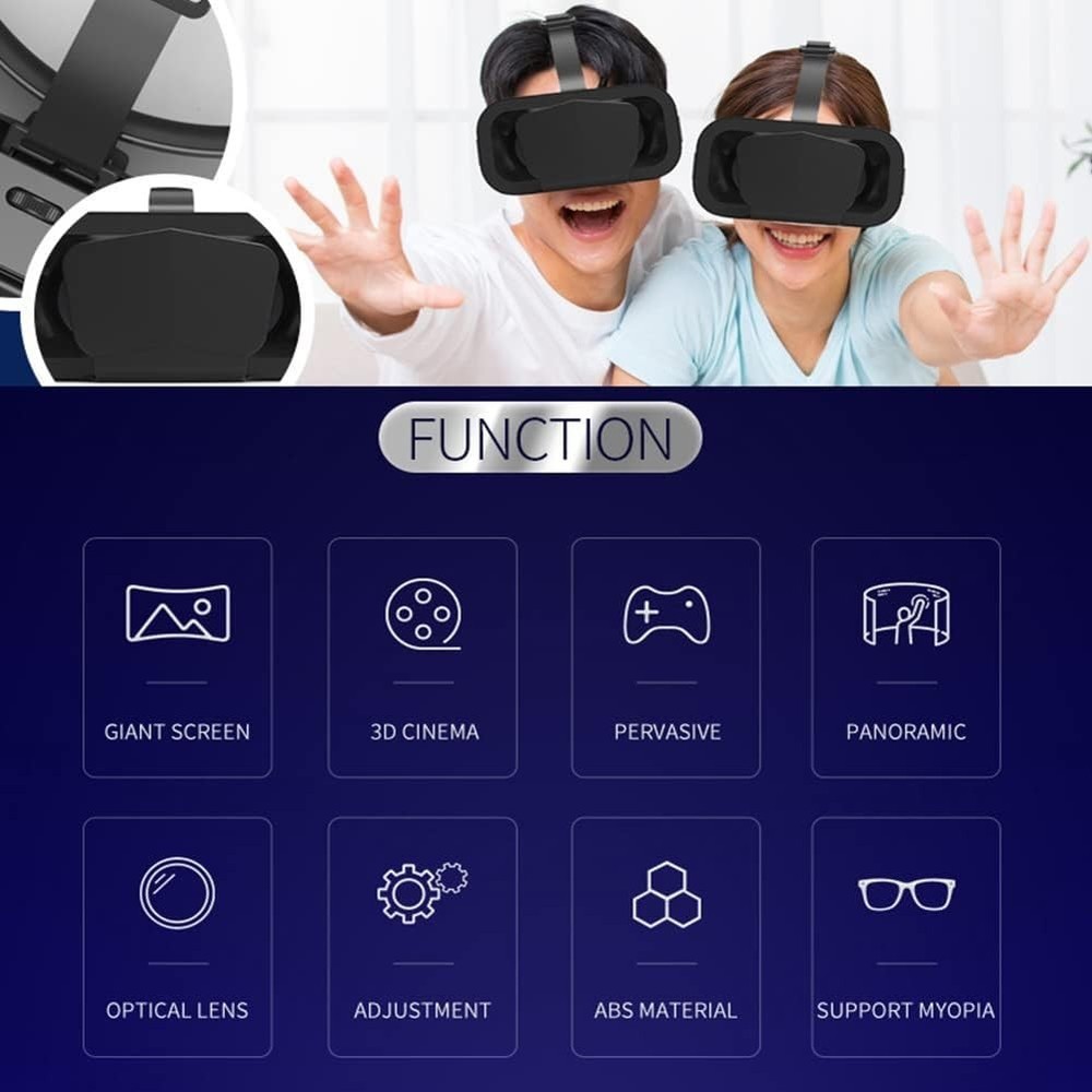 Virtual Reality VR Headset 3D Glasses, VR Headset Support 4.7-7 Inch Version ...