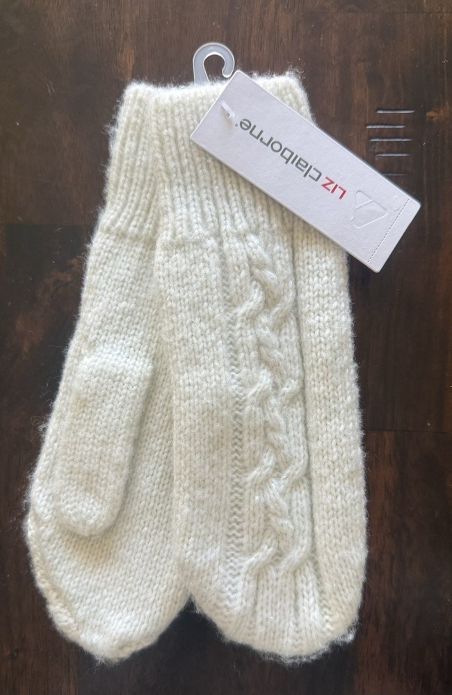 Liz Claiborne Cream Knit Mittens