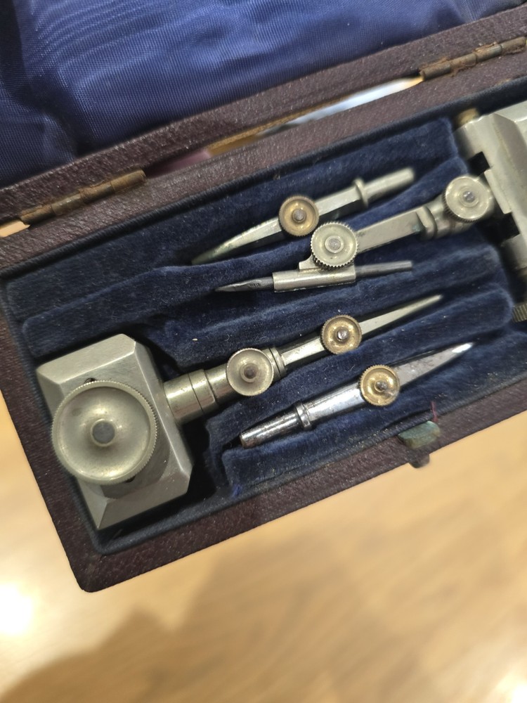 Architects Trammels for Beam Compass Draughtsmans Trammel Set Complete With Box