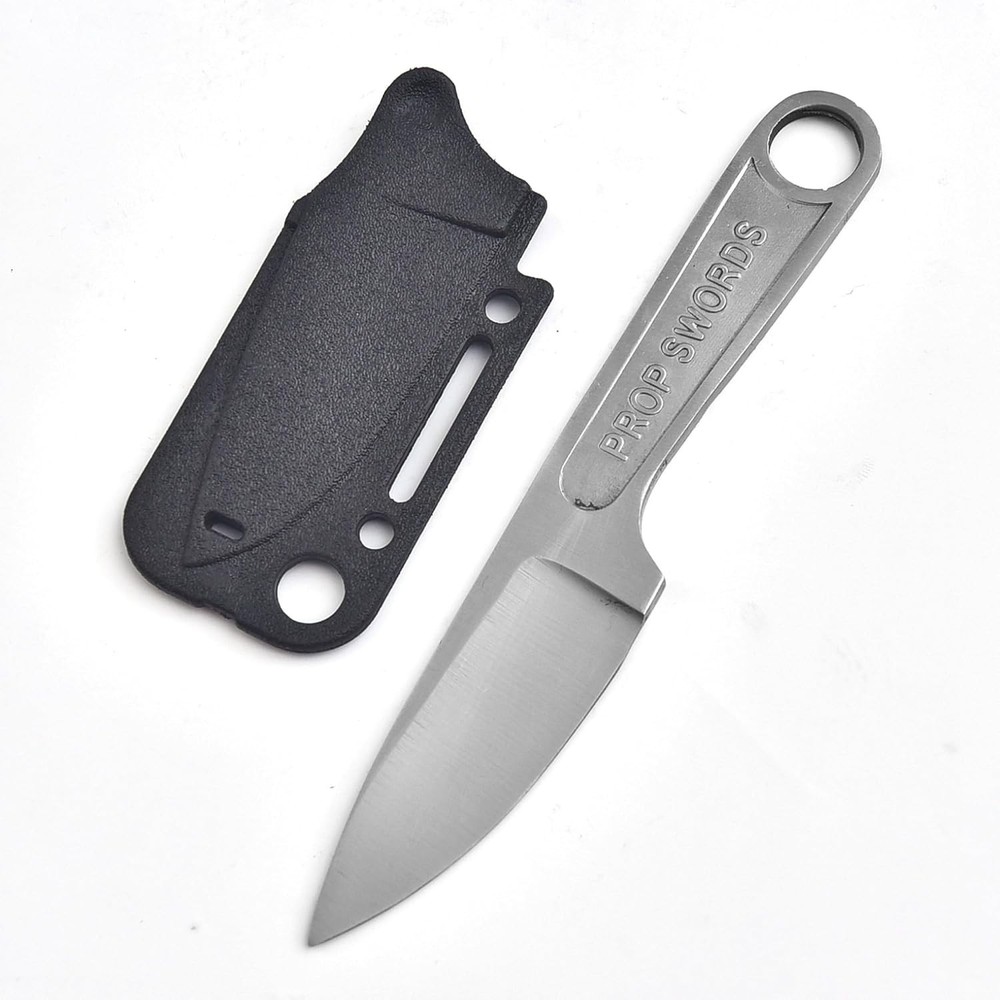 Razor Sharp Mini Fixed Bar Blade Knife with Genuine Kydex Sheath