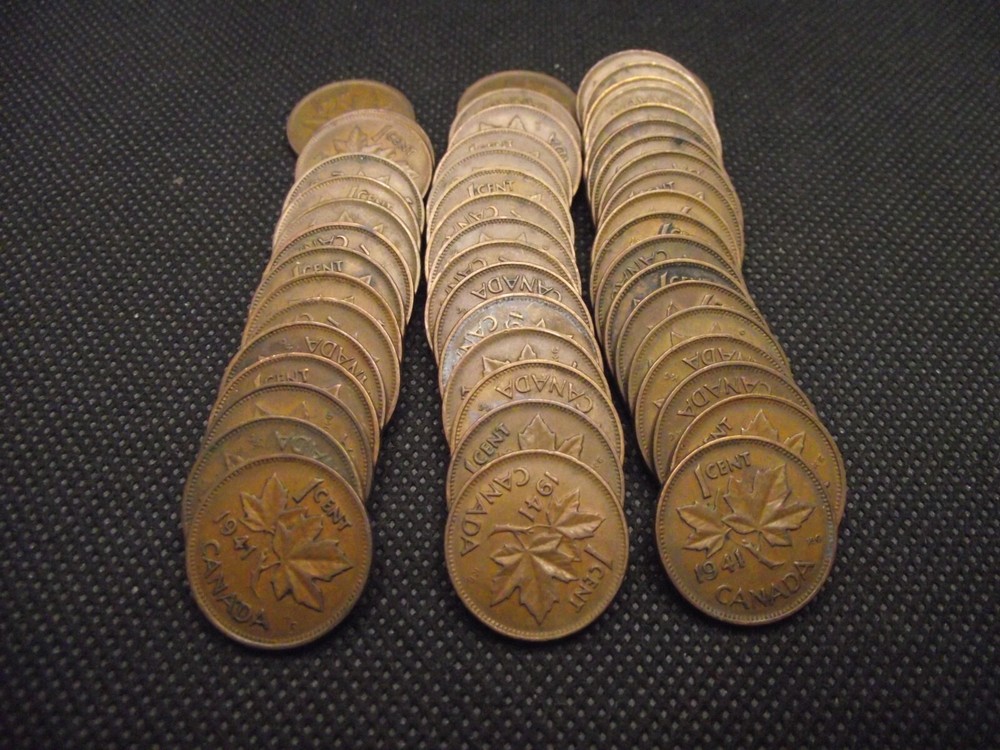 Canada 1941 Cent 50 Coin Roll