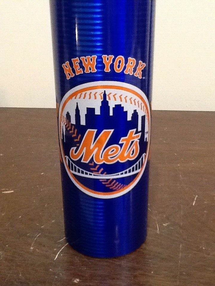 NEW YORK METS MLB BUD LIGHT EMPTY ALUMINUM BEER BOTTLE