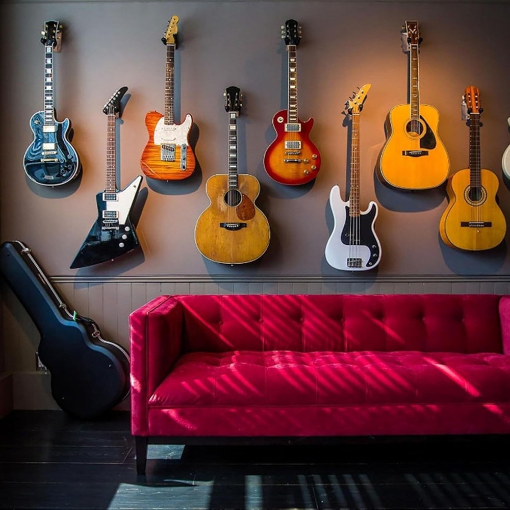 Guitar Wall Mount 4 Pack Guitar Wall Hangers with Adjustable Soft Guitar Hook.