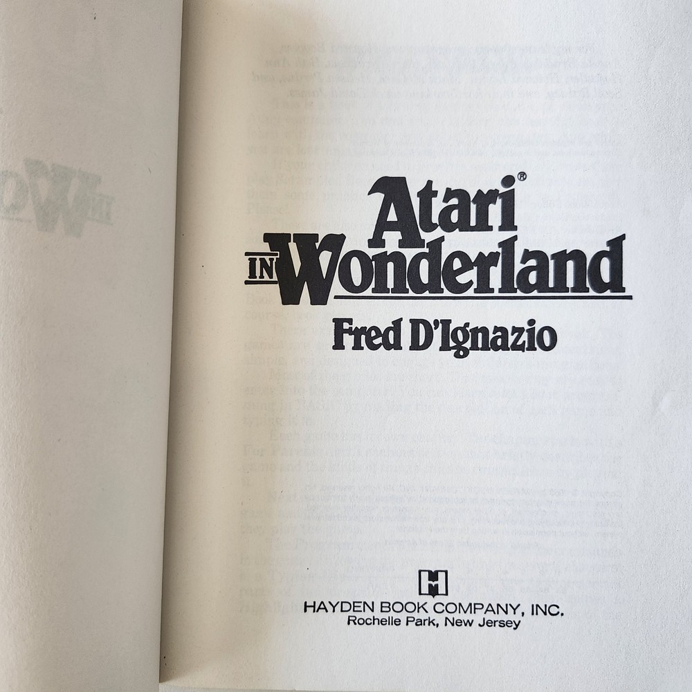 Vintage 1983 Atari In Wonderland Fred D’Ignazio Learning Games Programming Book