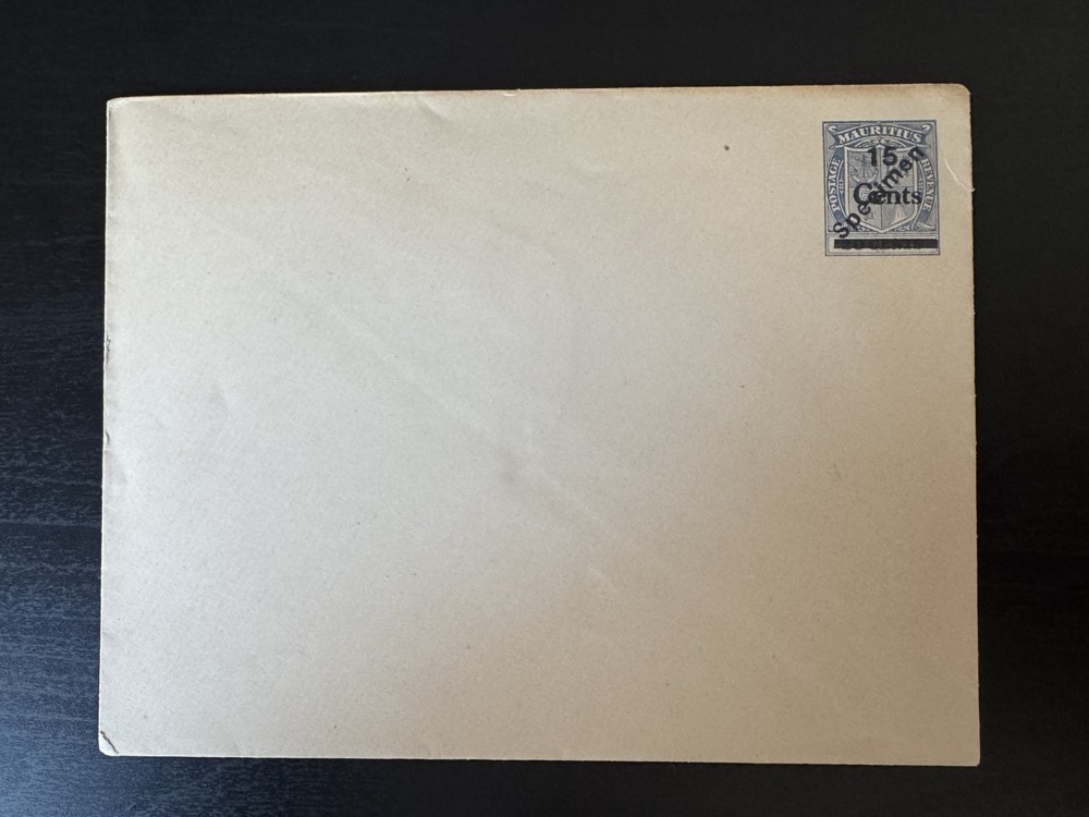 Mauritius - KGV Specimen Optd 15c PSE Postal Stationery Envelope