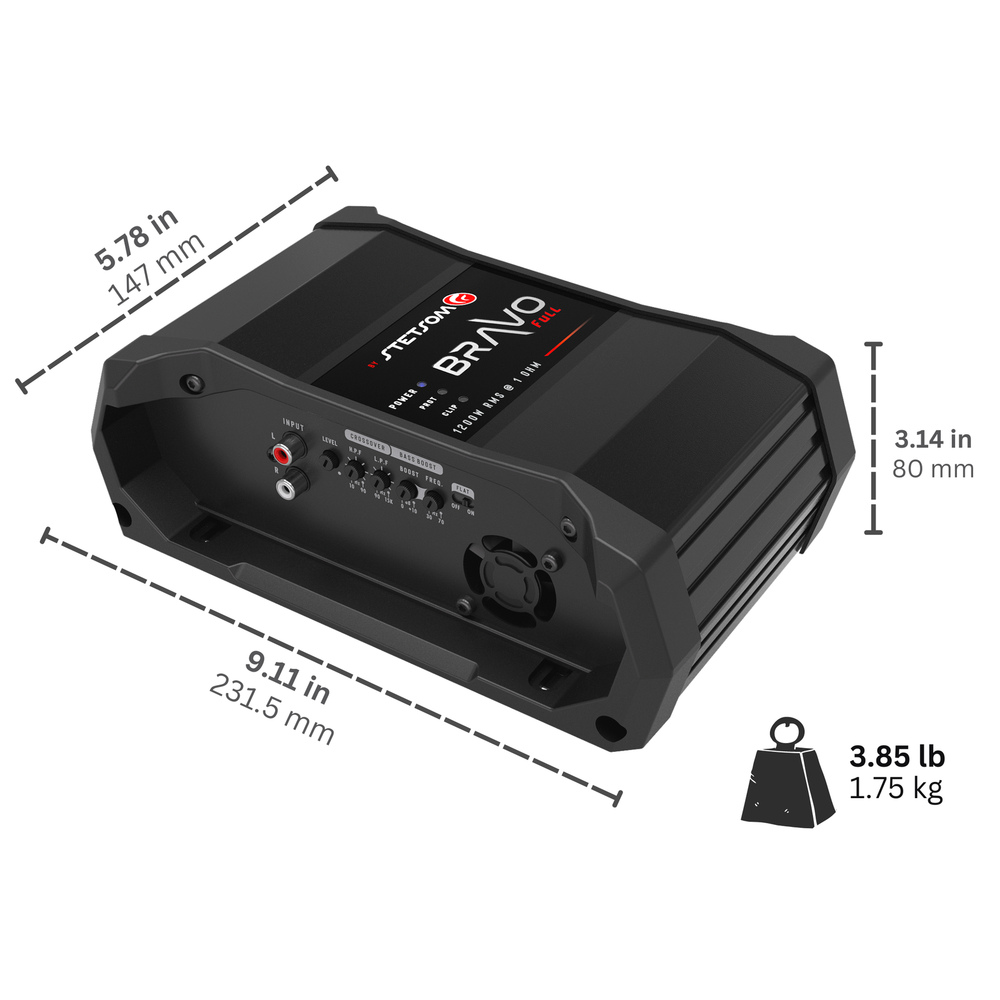 Stetsom Bravo Full 1200 1-ohm Digital Full-Range Amplifier Mono Channel Class D