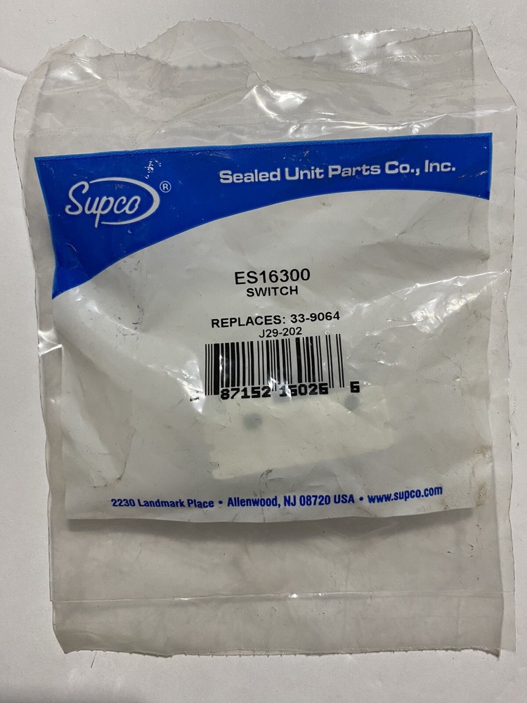 Supco Replacement Universal Appliance Switch ES16300  New
