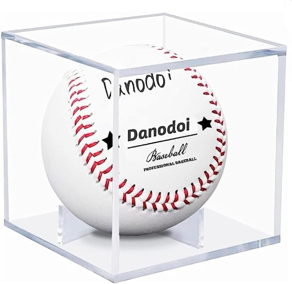 Baseball Display Case UV Protected Acrylic Clear Baseball Holder Square Cube ...