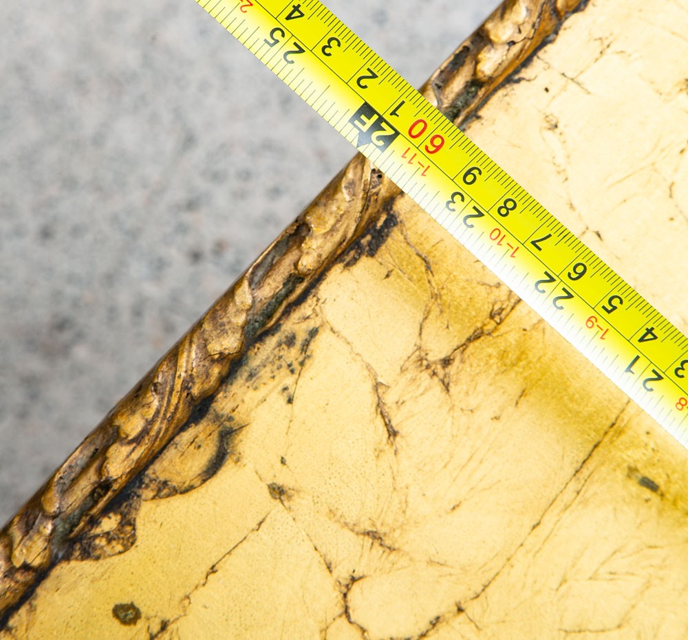 Mid Century Modern Side Table End Rectangular Hollywood Regency Gold 1970s 70s