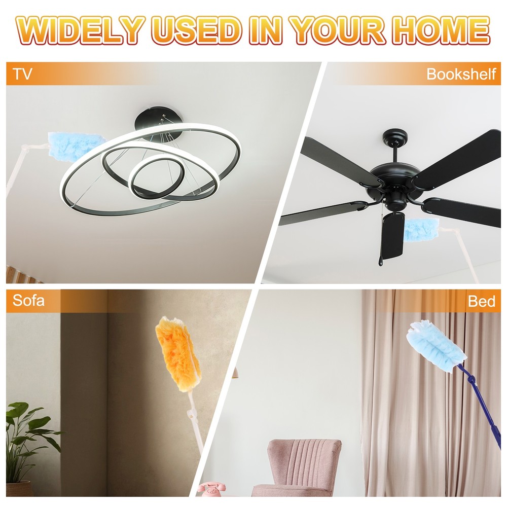 1 Count White Flexible Handle Refill, with 25 Yellow Dusters