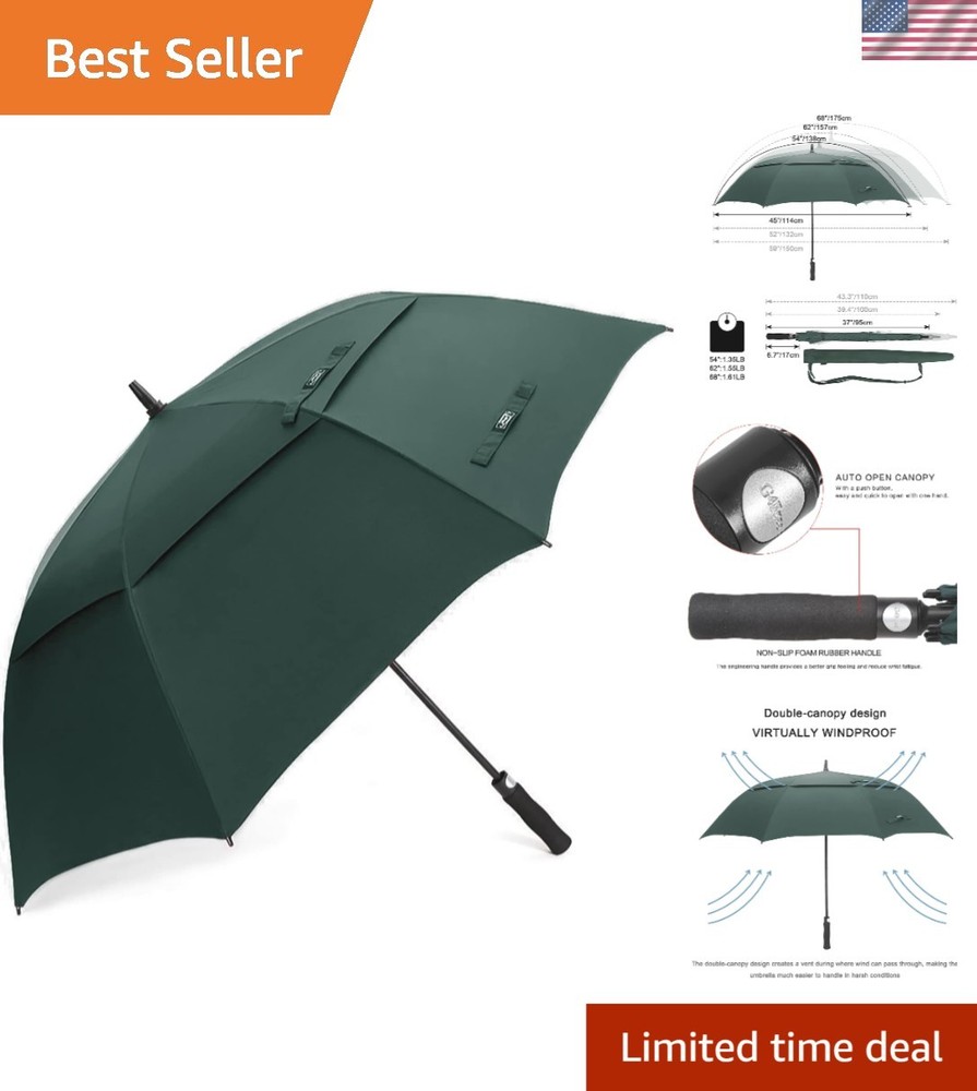 Extra Large Golf Umbrella (68 Inch) - Vented Canopy for Ultimate Protection
