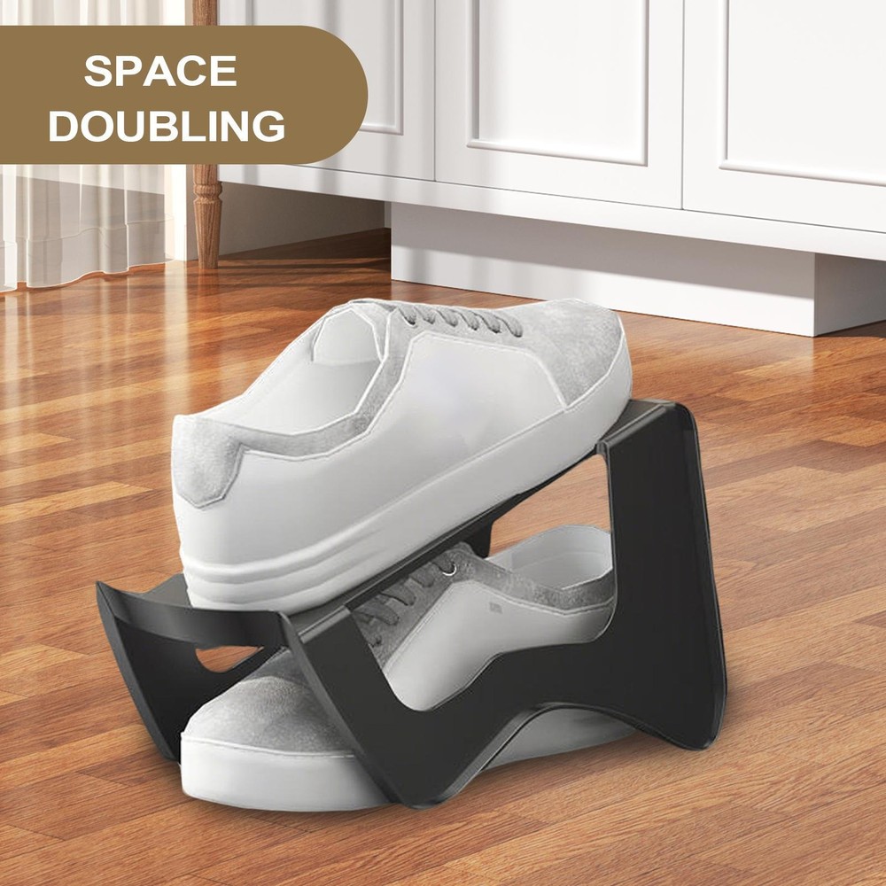 Shoe Slots Shoe Stacking Organizer Stackable Double-Layer Non-Slip