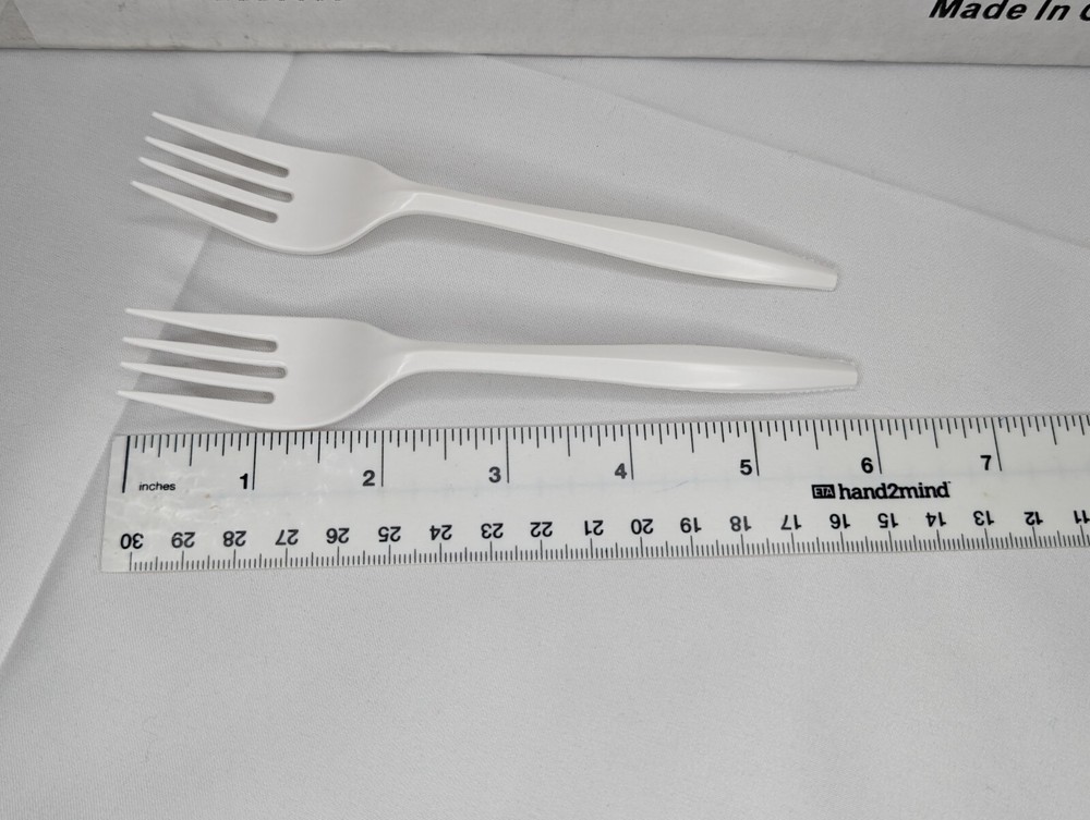 Medium Weight Disposable Plastic Forks 1000- Bulk White Plastic Silverware